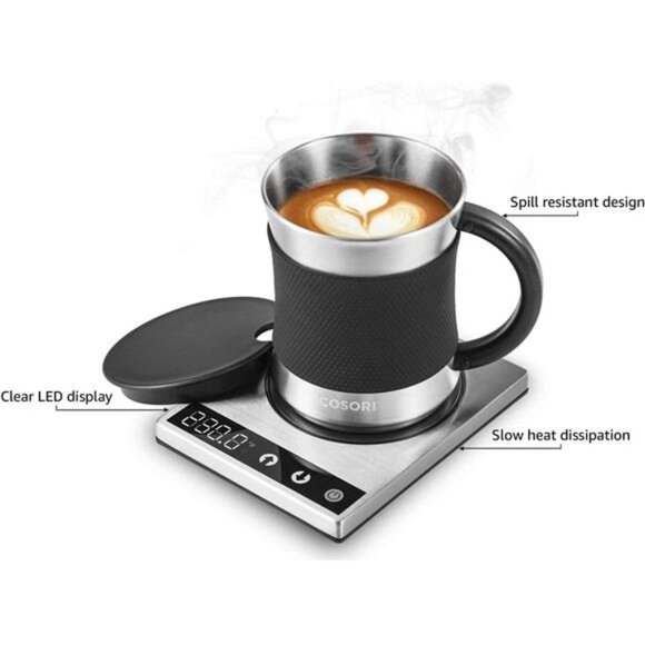 Coffee Mug Warmer & Mug Set for Desk, Cup Heater, Office & Christmas Gifts - Picture 4 of 7